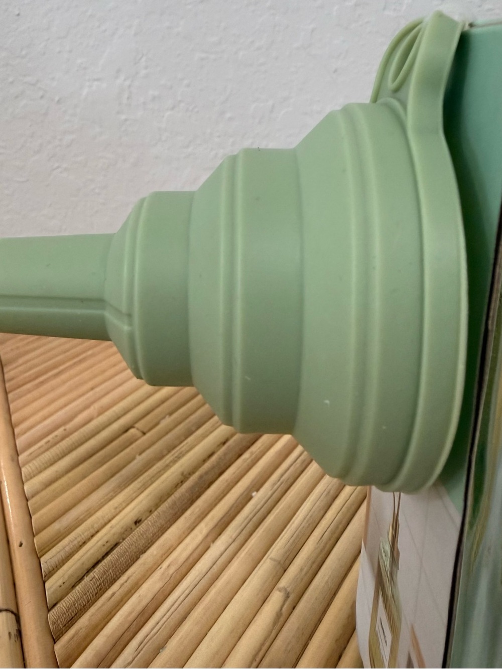 CWC Cook with Color Light Green Ribbed Glass Syrup Dispenser Collapsible Funnel - Picture 6 of 7